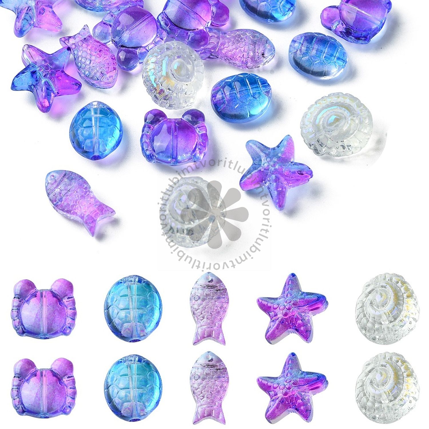 Sklenené korálky, mix - 20 g