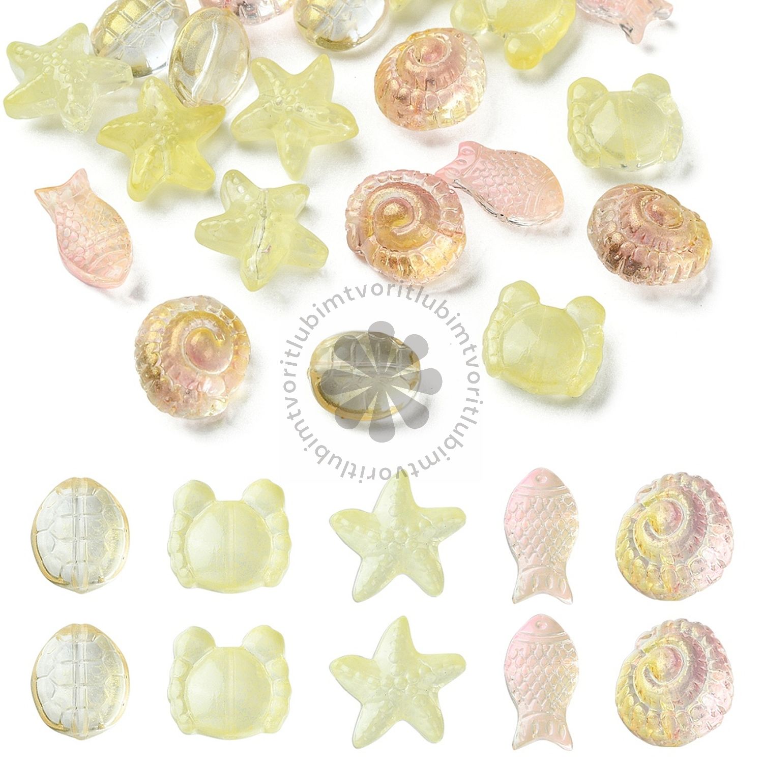 Sklenené korálky, mix - 20 g