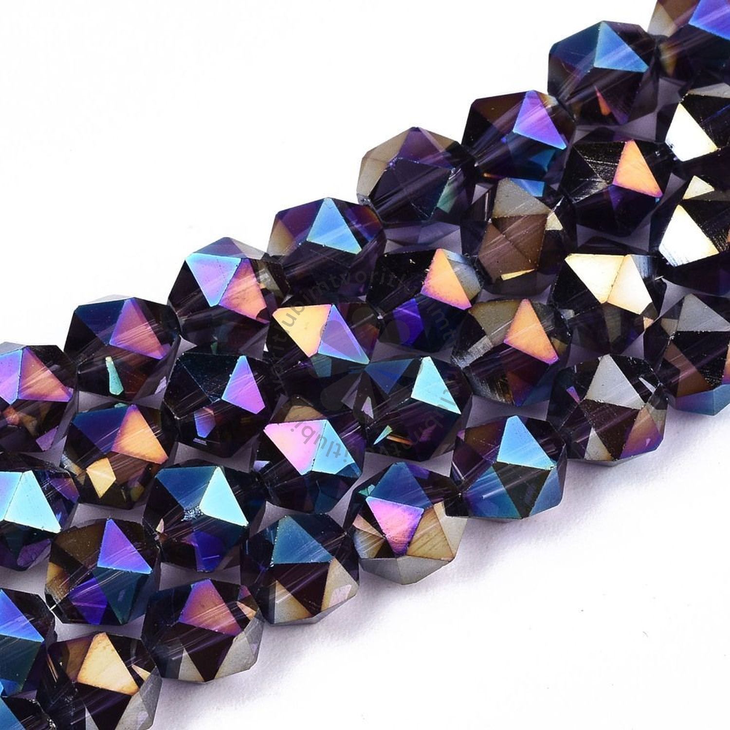 Brúsené korálky, 6 mm - 10 ks