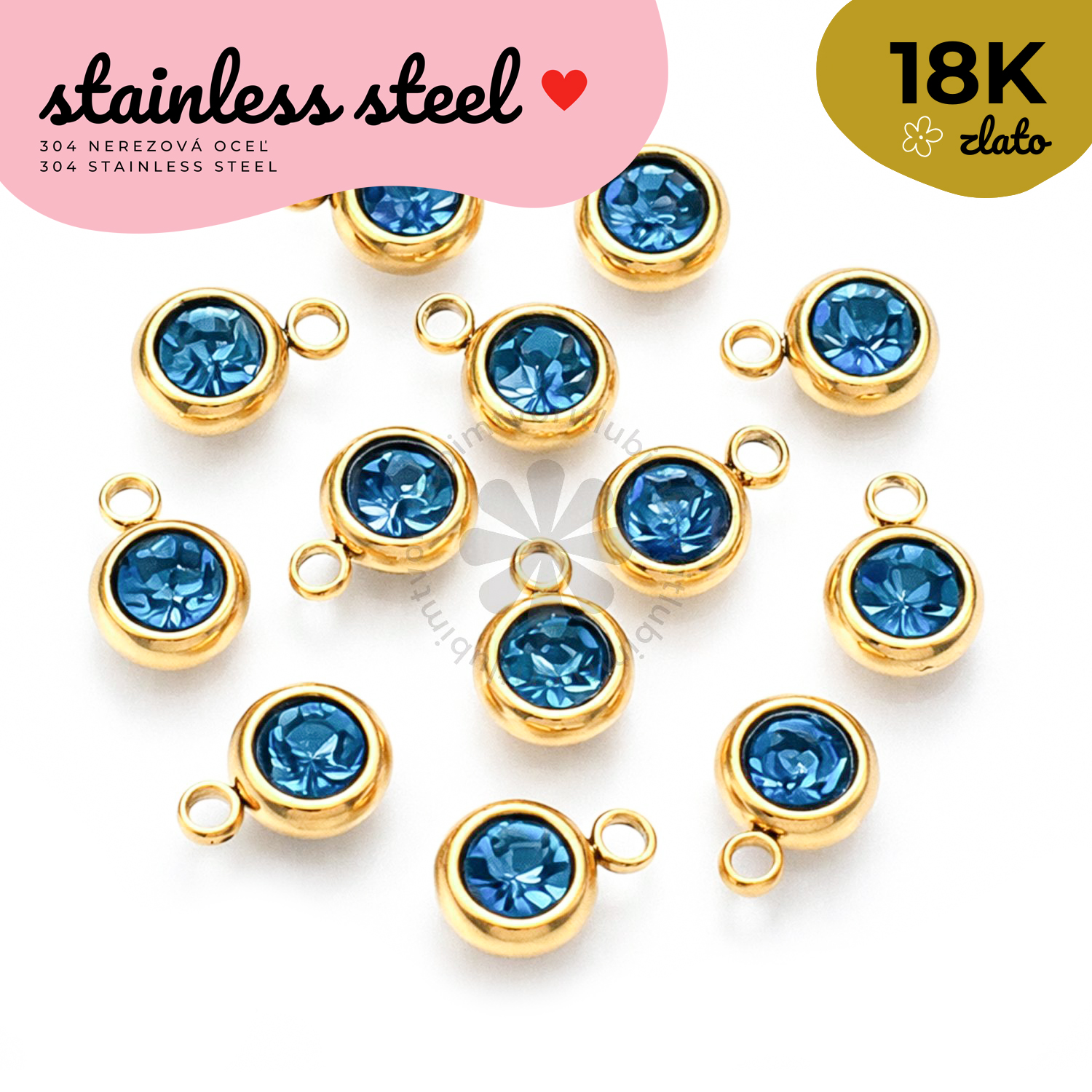 Prívesok so zirkónom, 8,5x6x3 mm - 1 ks