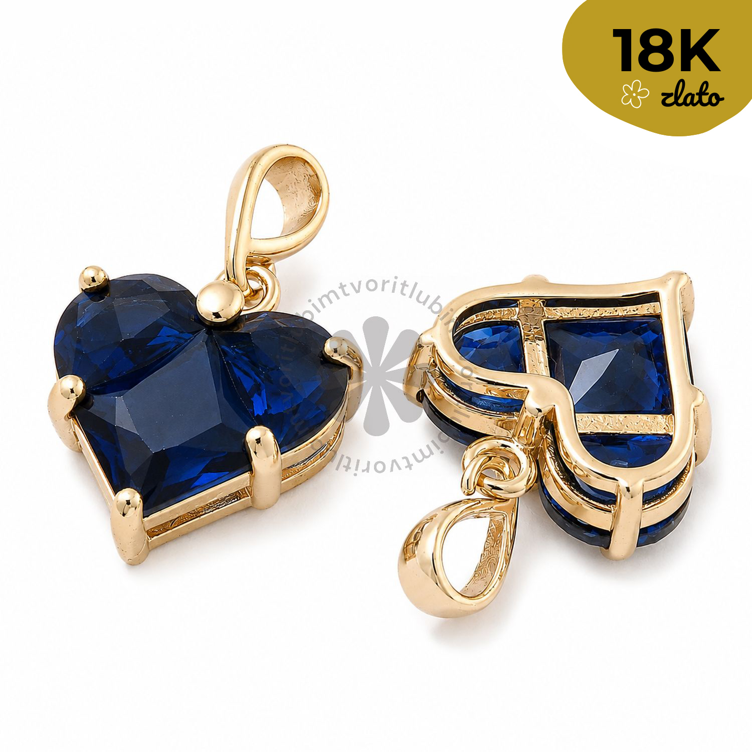 Prívesok srdce, 13.5x14 mm - 1 ks