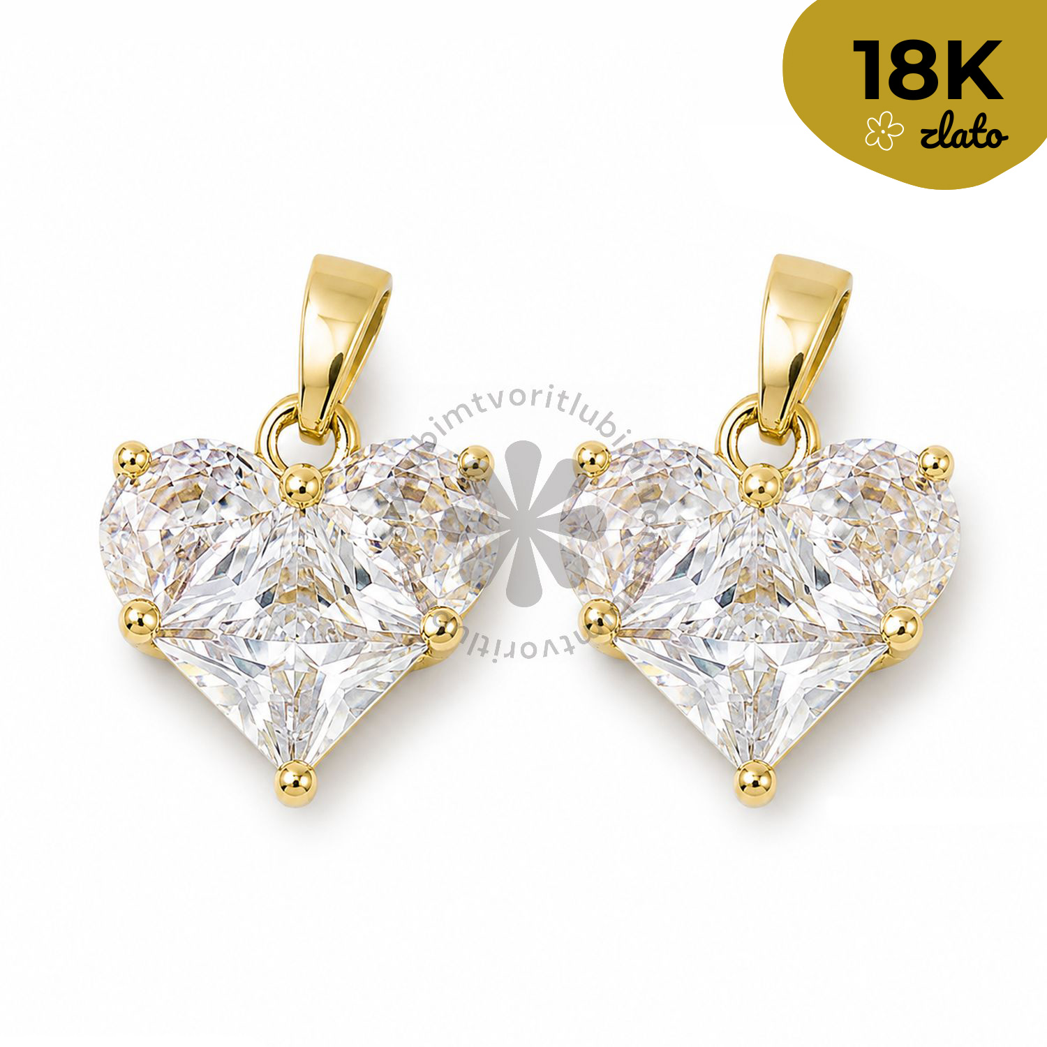 Prívesok srdce, 13.5x14 mm - 1 ks