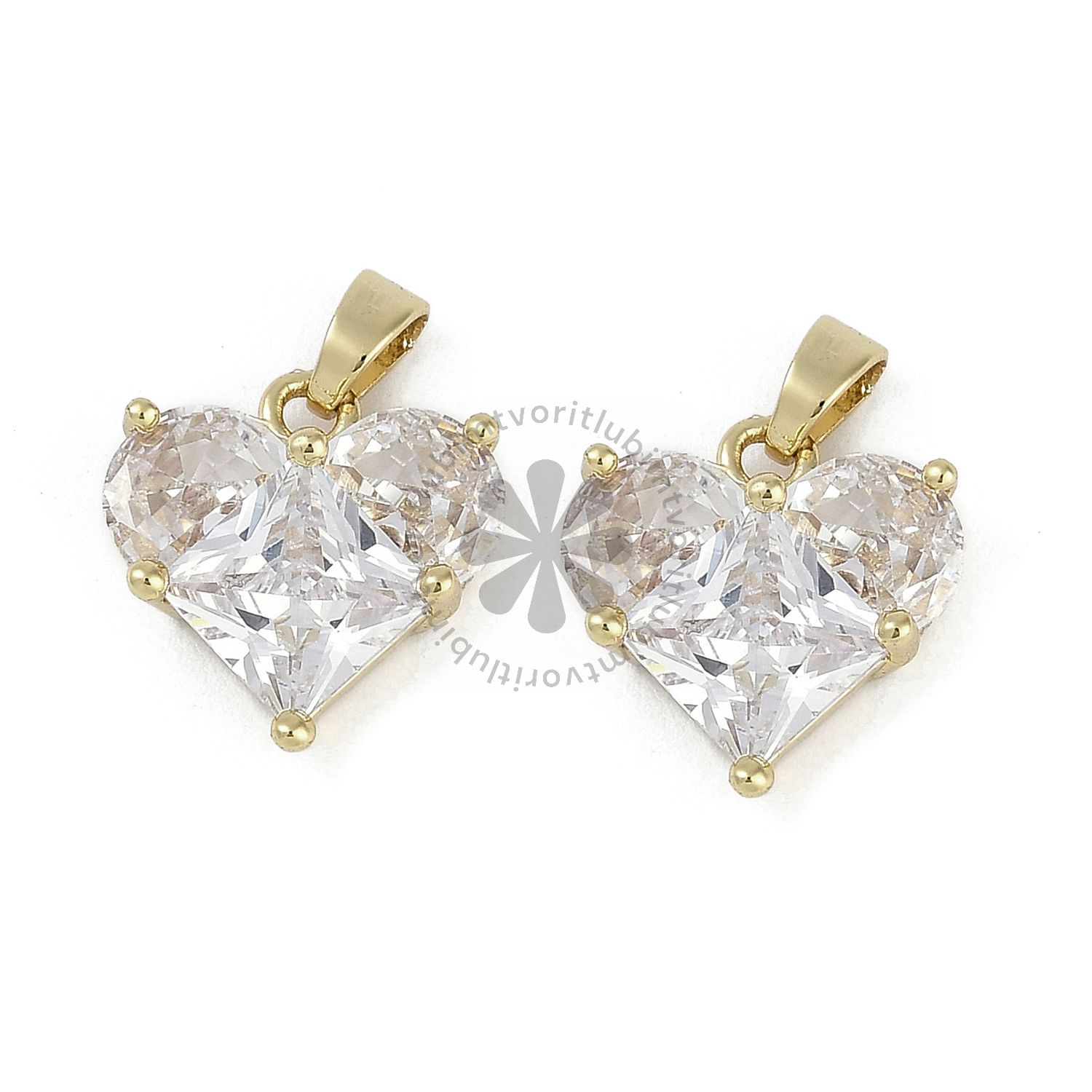 Prívesok srdce, 13.5x14 mm - 10 ks