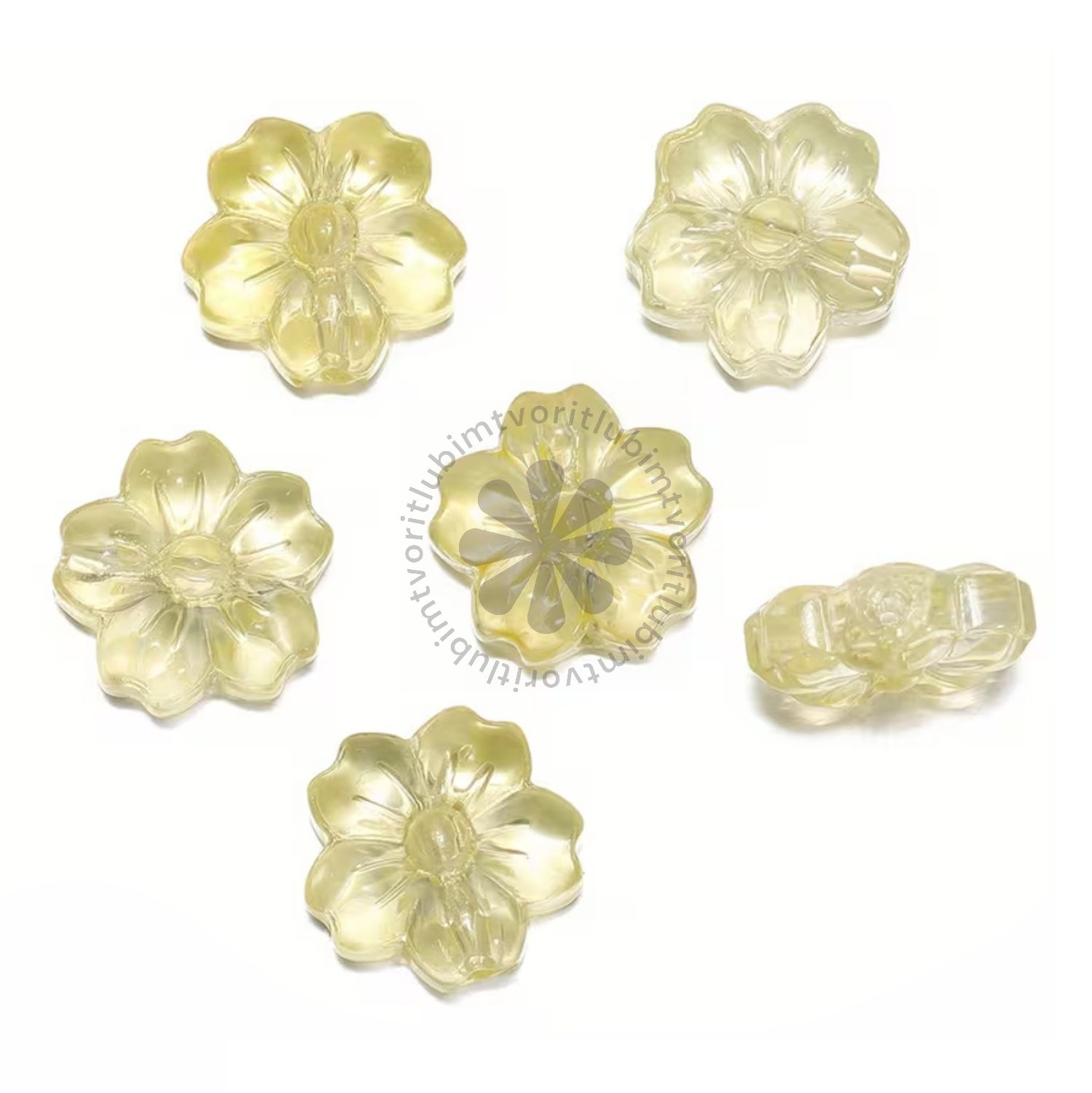 Sklenené korálky - kvet, 13x14 mm - 1 ks