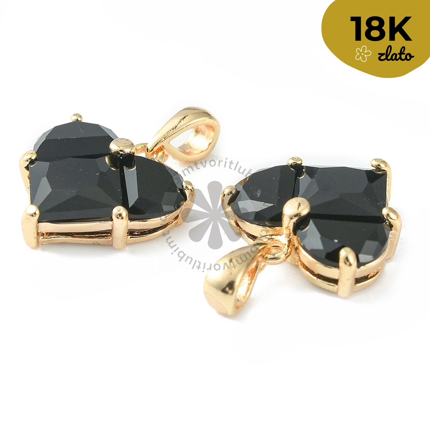 Prívesok srdce, 13.5x14 mm - 1 ks