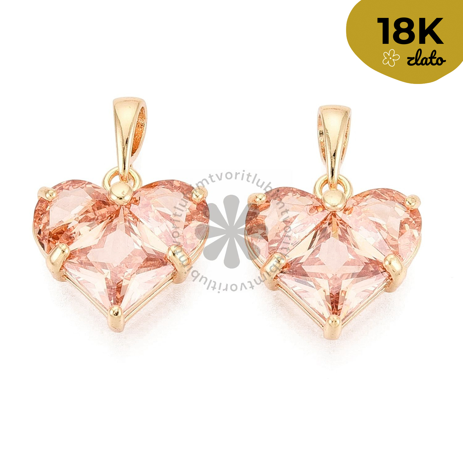 Prívesok srdce, 13.5x14 mm - 1 ks