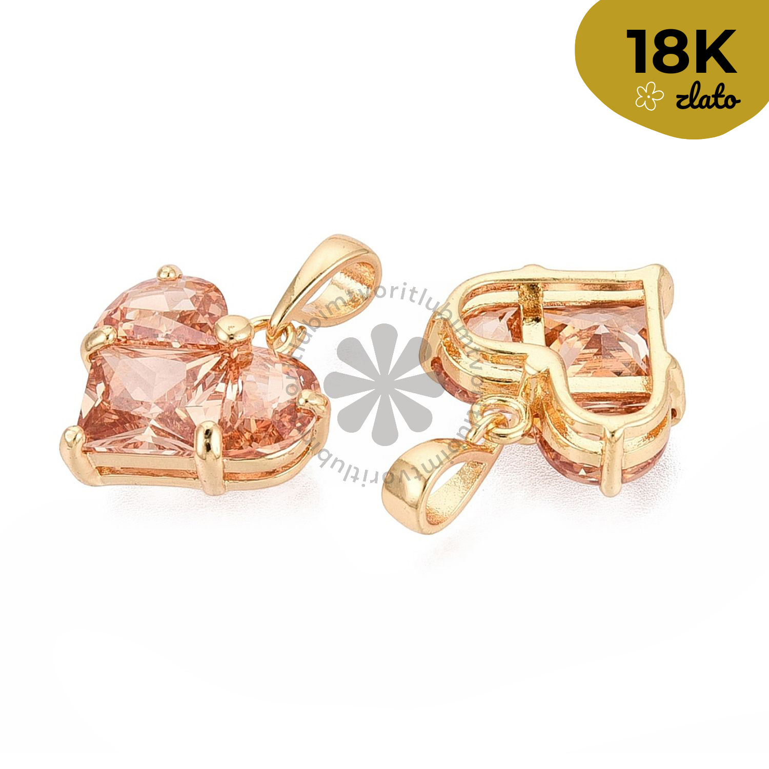 Prívesok srdce, 13.5x14 mm - 1 ks