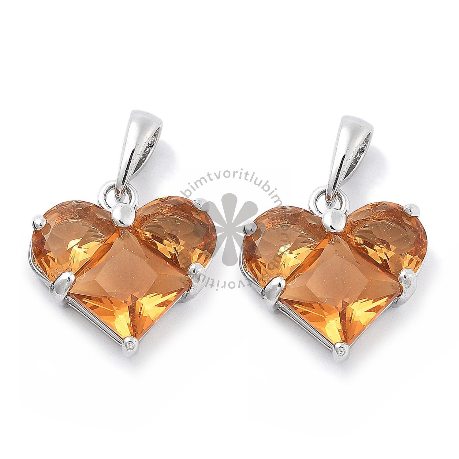 Prívesok srdce, 13.5x14 mm - 1 ks