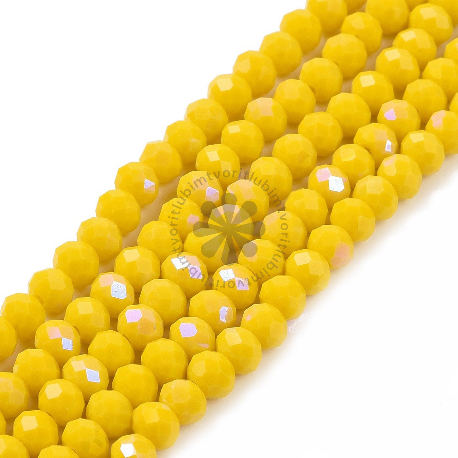 Sklenené brúsené korálky, 4x3 mm - 1 vlasec