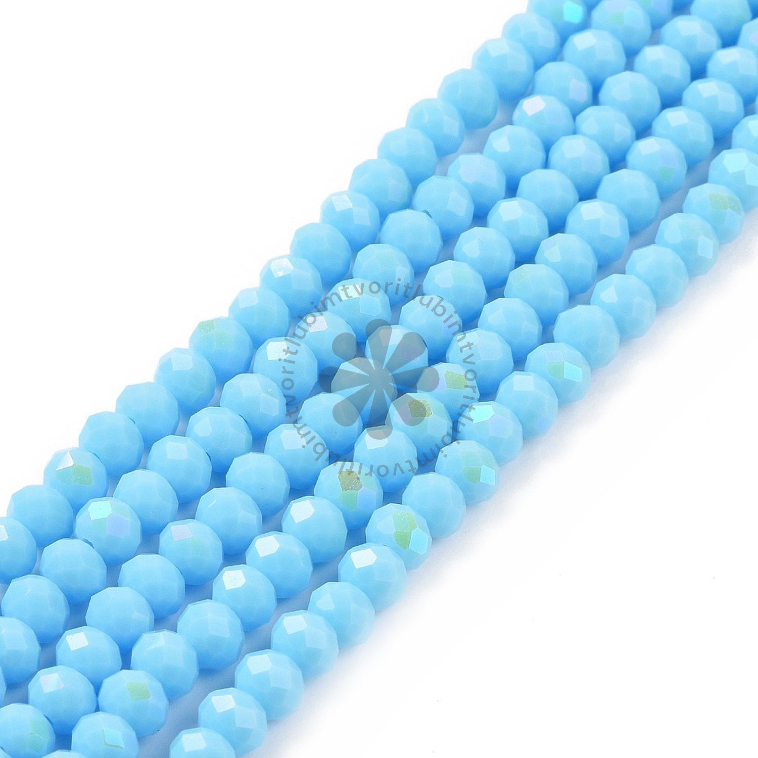 Sklenené brúsené korálky, 4x3 mm - 1 vlasec