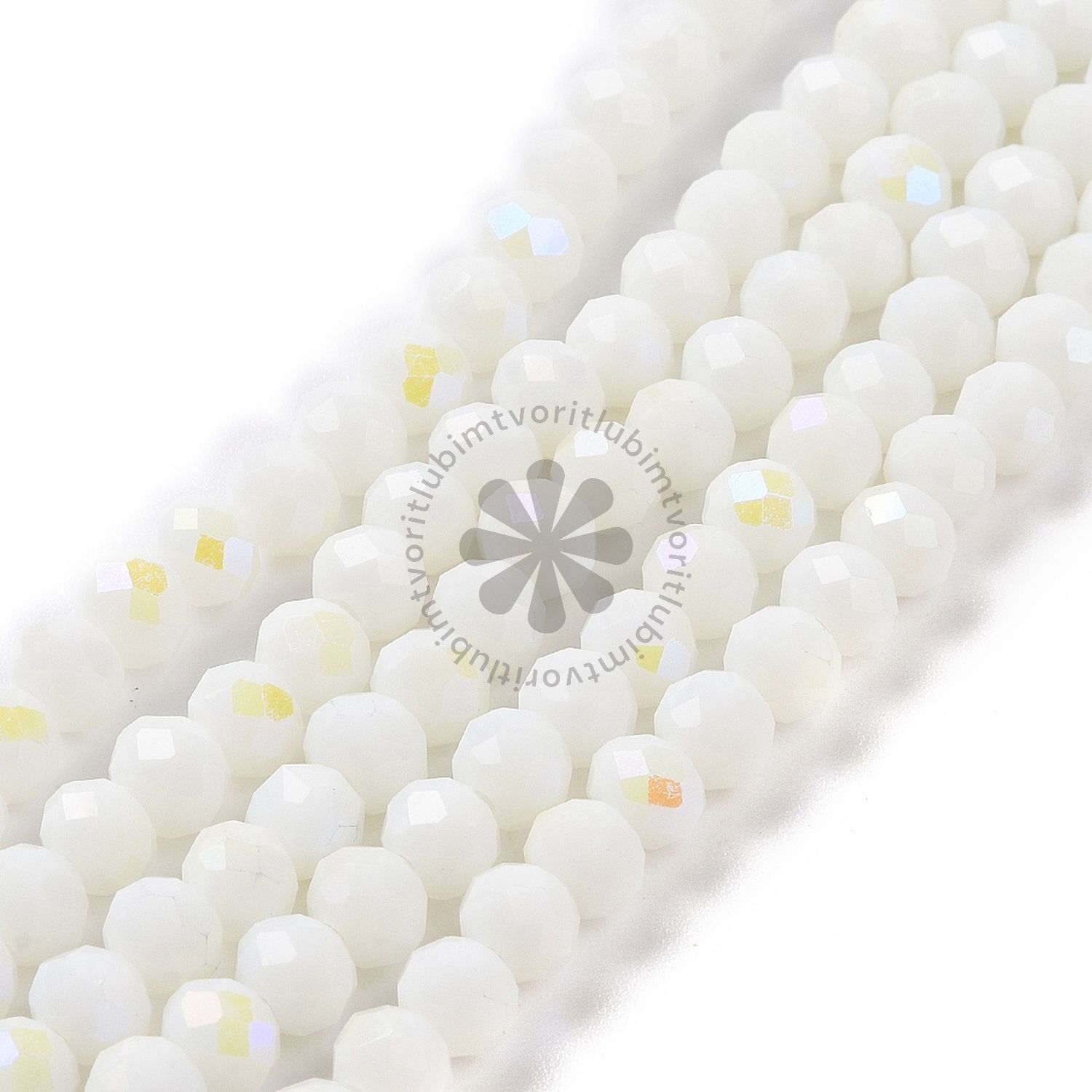 Sklenené brúsené korálky, 4x3 mm - 1 vlasec
