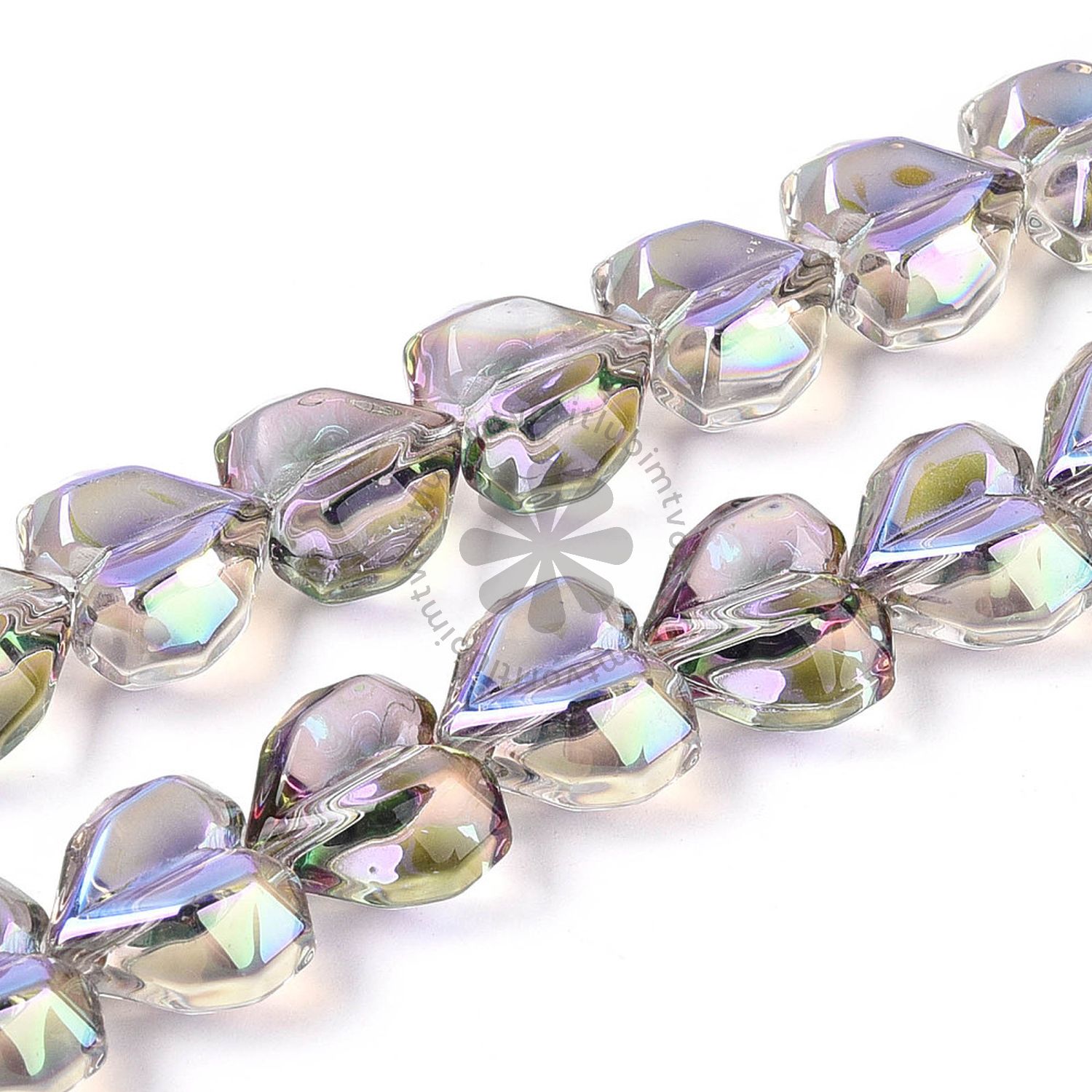 Sklenená korálka srdiečko, 15x13 mm - 1 ks