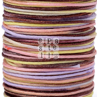 Segmentová farbená polyesterová šnúrka, 0.8 mm - návin 10 metrov